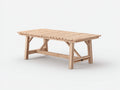 Gartentisch aus Holz 180 x 90 x 75 cm - Hellbraun - Rechteckige Lamellenplatte mit verstrebtem Gestell