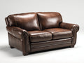 Zweisitzer Sofa mit Kunstlederbezug 172 x 91 x 88 cm - Dunkelbraun - Klassisches Design mit gerundeten Armlehnen