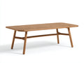 Gartentisch aus Holz 180 x 90 x 75 cm - Naturbraun - Rechteckige Lamellenplatte für Terrasse und Garten