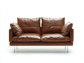 Zweisitzer Sofa mit Kunstlederbezug 176 x 88 x 84 cm - Cognacbraun - Modernes Design mit Metallfüßen