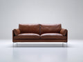Zweisitzer Sofa in Lederoptik 195 x 90 x 85 cm - Braun - Modernes Design mit schlanken Metallfüßen