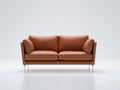Zweisitzer Sofa mit Kunstlederbezug 158 x 86 x 82 cm - Cognacbraun - Modernes Design mit Metallbeinen