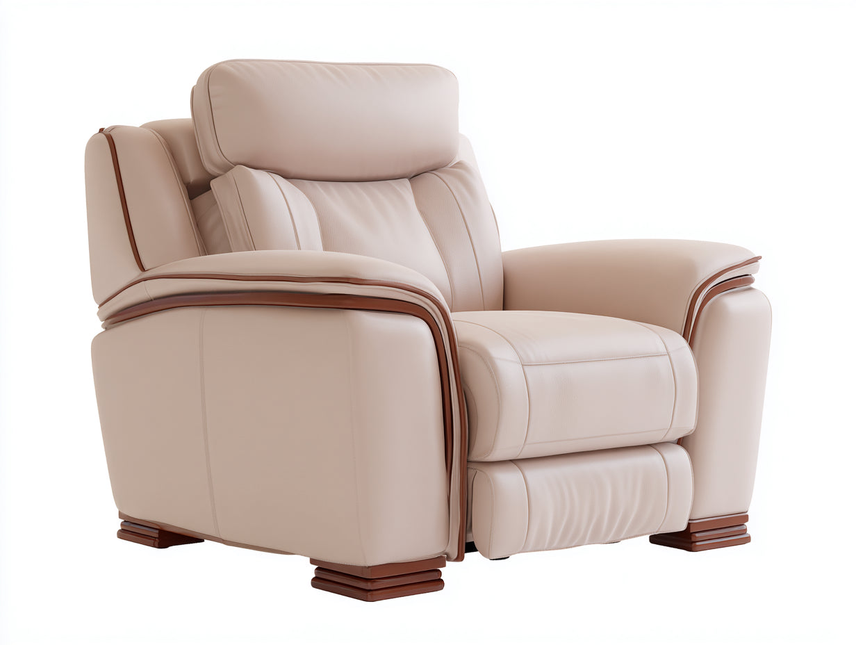 Liegesessel aus Kunstleder 110 x 100 x 105 cm - Beige Braun - Gepolstertes Design mit Relaxfunktion