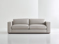 Zweisitzer Sofa mit Kunstlederbezug 198 x 92 x 85 cm - Cremeweiß - Geradliniges Design für Wohnzimmer