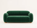 Zweisitzer Sofa mit Samtbezug 196 x 92 x 78 cm - Dunkelgrün - gerundetes Design für Wohnzimmer