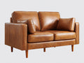 Zweisitzer Sofa in Lederoptik 172 x 88 x 86 cm - Cognacbraun - Modernes Design mit Holzfüßen