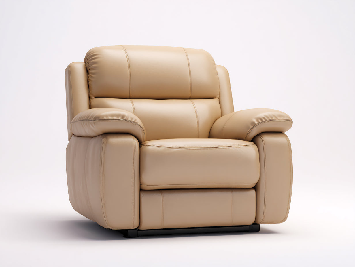 Liegesessel mit Kunstlederbezug 100 x 98 x 102 cm - Beige - gepolstertes Komfortdesign mit Relaxfunktion