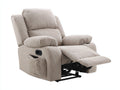 Liegesessel mit Cordbezug 95 x 94 x 105 cm - Beige - manuelle Relaxfunktion mit Fußstütze