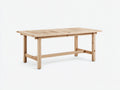 Gartentisch aus Holz 160 x 90 x 75 cm - Naturbraun - Rechteckige Lattenplatte mit Querstreben